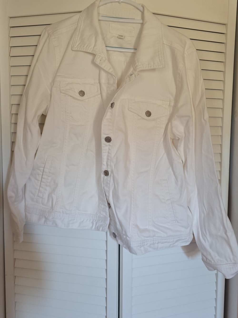 Maurices White Denim Jacket with Button Front